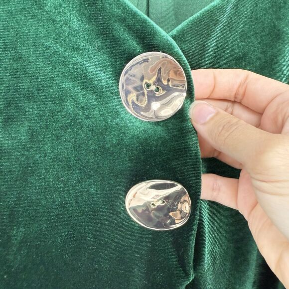 Cocomo Womens Velvet Green Tunic Top Blouse Size M Holiday Festive - Picture 3 of 6